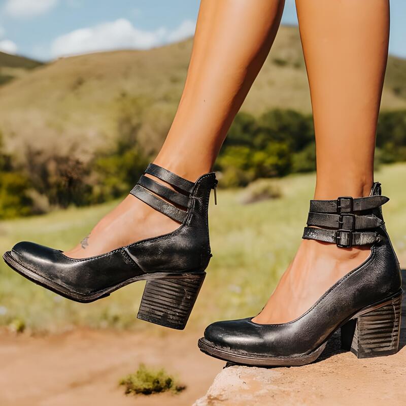 Sina | Elegant Vintage-Style Heeled Sandals