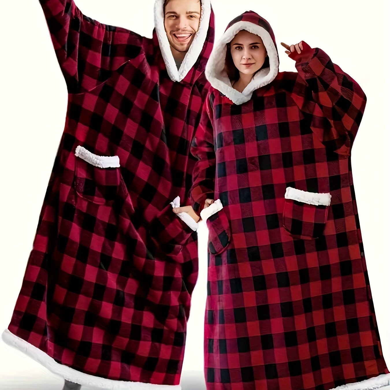 LoungeMate | Men’s Hooded Robe – Warm Flannel & Cosy Plaid