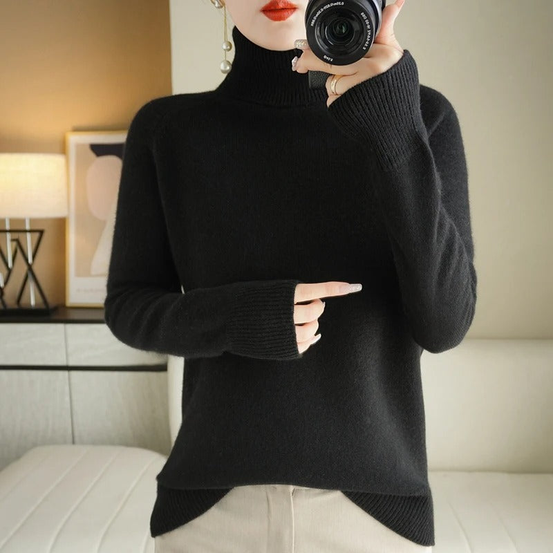 Variant image for Cozy Cashmere White Jumper for Women - Stylish Ladies Knitwear Essential-6