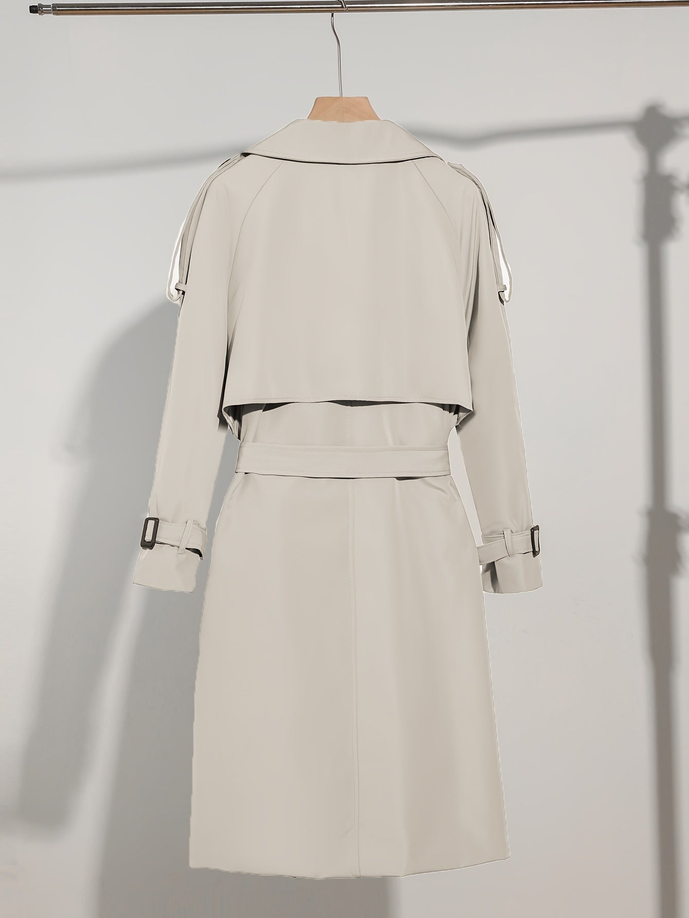 Elegant Plus Size Trench Coat for Women with Belted Design & Flattering Fit-6