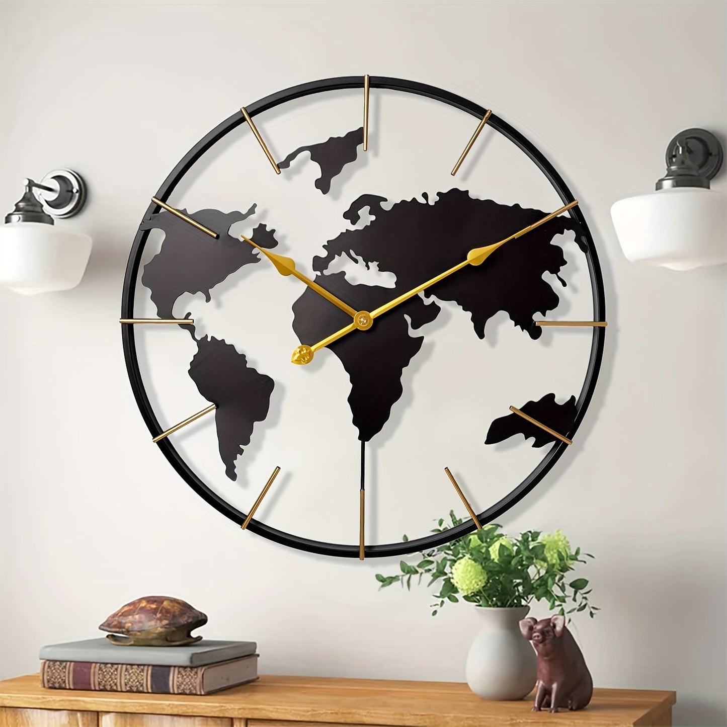 GlobeTime | Minimalist World Map Wall Clock