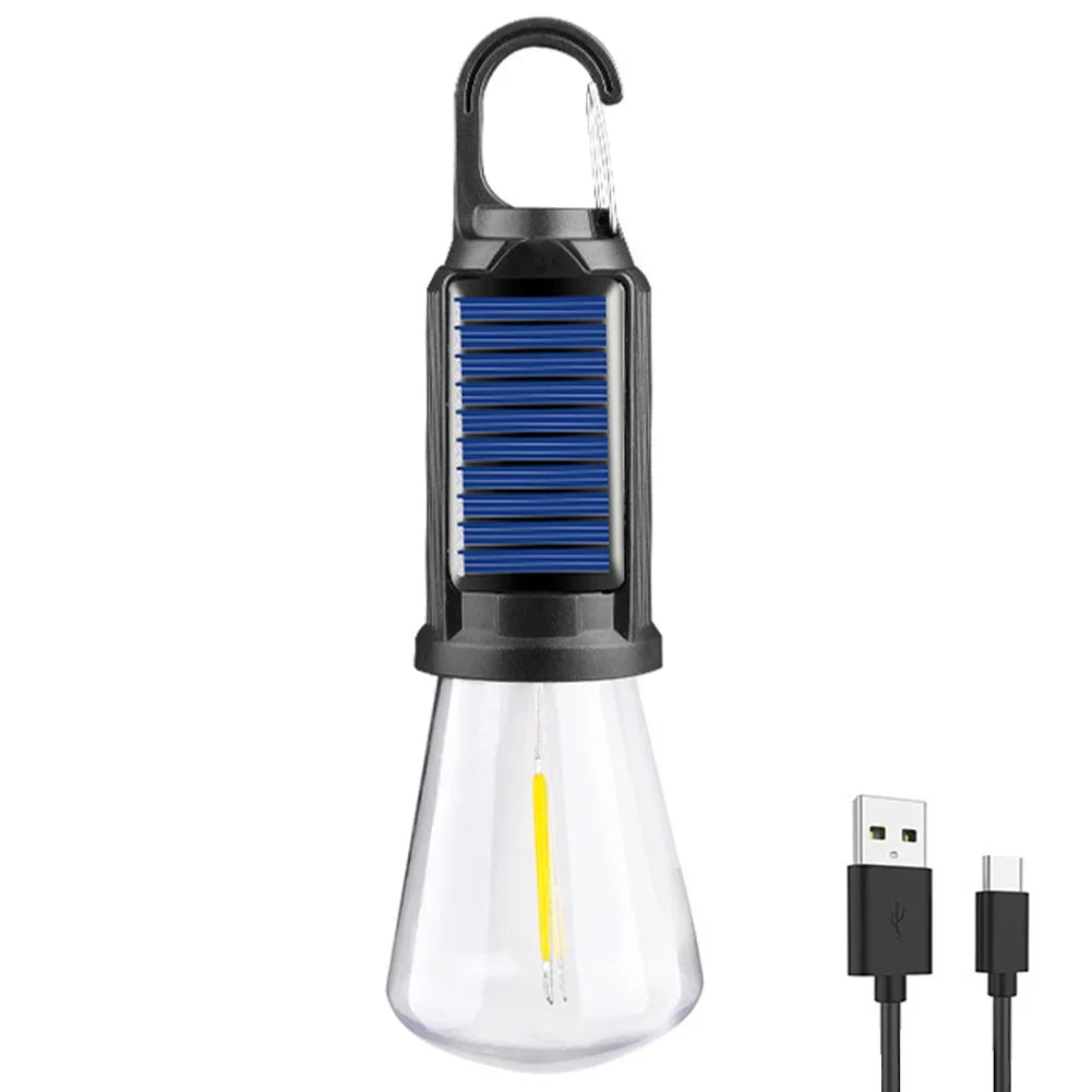 CampGlow | Solar-Powered Rechargeable Camping Lantern with Hook