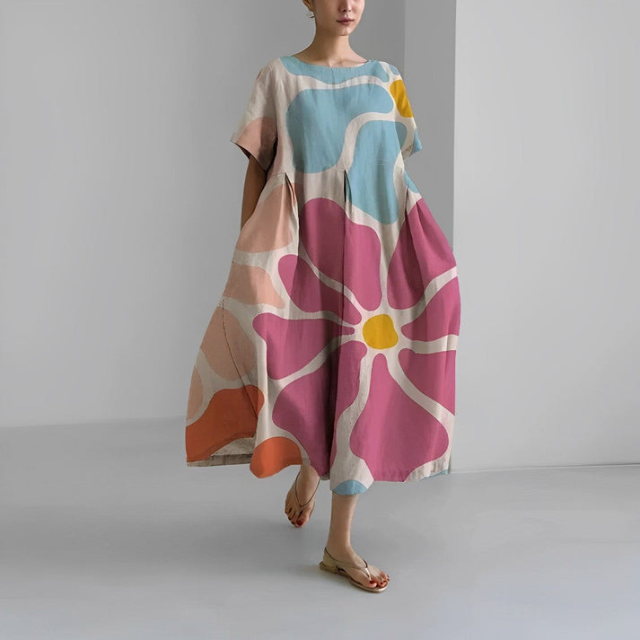 Variant image for Boho Chic Women's Summer Maxi Dress - Floral Print & Loose Fit, Plus Size Available-8