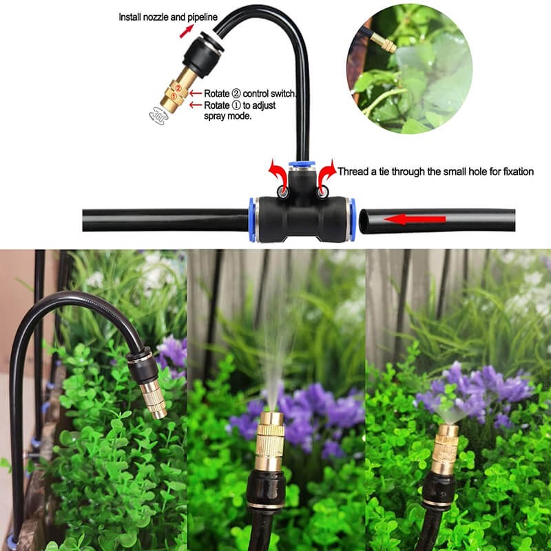 IrrigaFlow | Drip Irrigation System with 360 Degree Flexible Hose