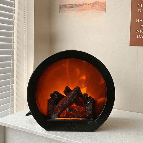 AmberFlare | Rustic LED Fireplace Lamp