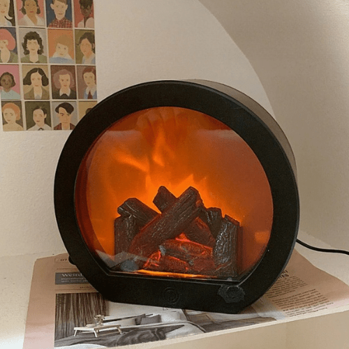 AmberFlare | Rustic LED Fireplace Lamp