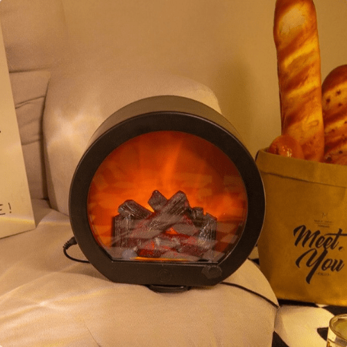 AmberFlare | Rustic LED Fireplace Lamp