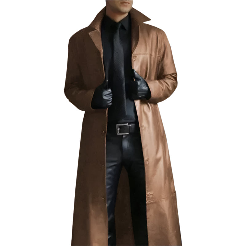 Variant image for Elegant Leather Long Winter Coat Women - Stylish, Cozy Outerwear-13