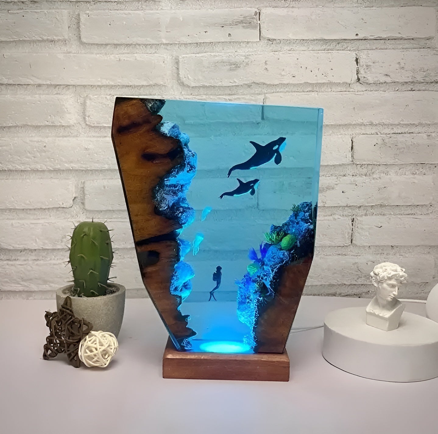 OceanShine | Rechargeable Epoxy Resin Table Lamp