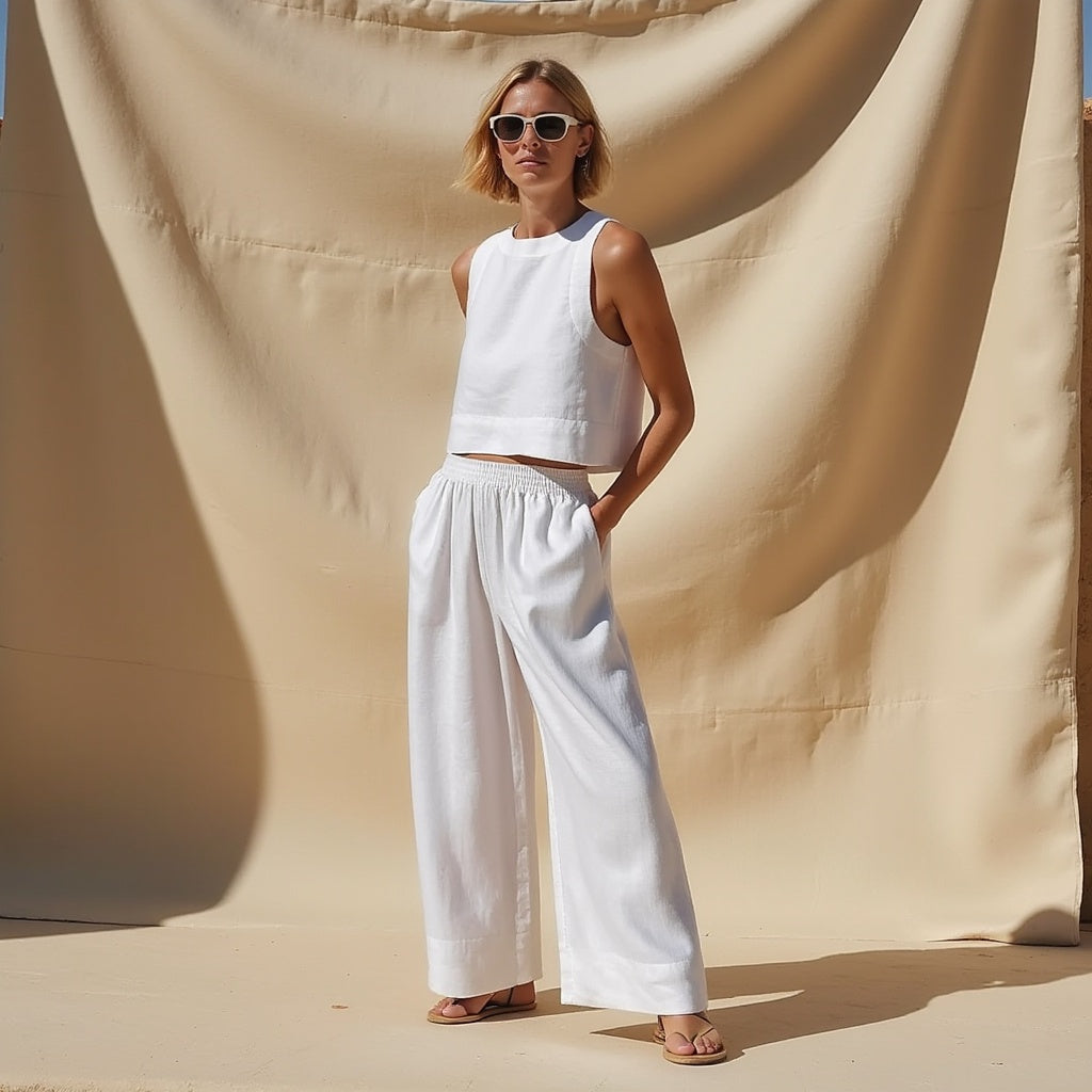 Variant image for Elegant Linen Two-Piece Set - Lightweight, Breathable & Sustainable Women's Outfit-7