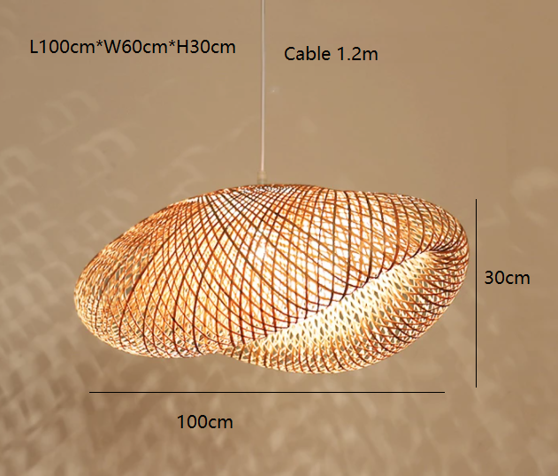 NaturaWeave | Modern Braided Pendant Light Made from Bamboo