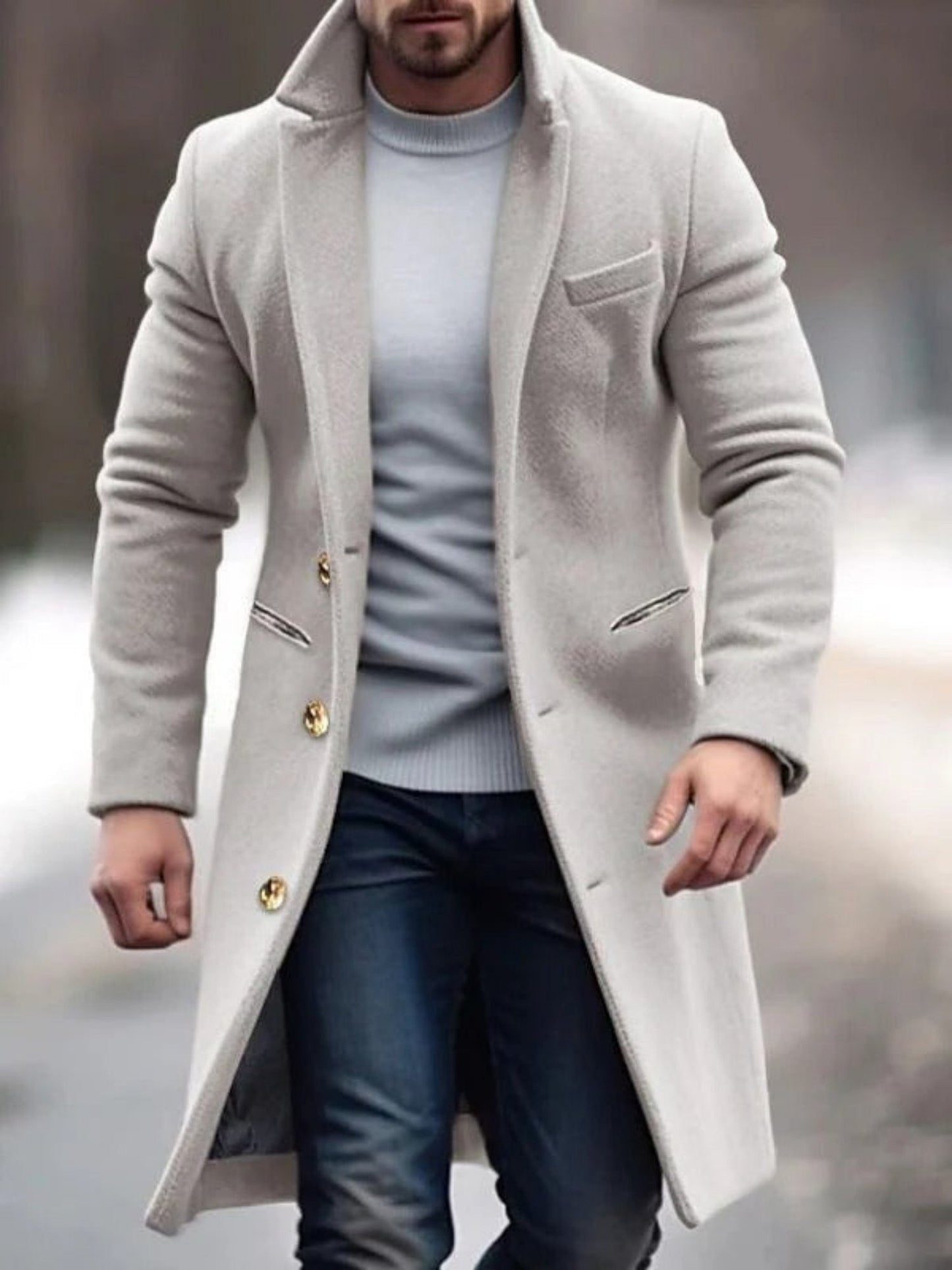 Lucien | Long Wool Coat – Elegant Timeless Style for Men-2