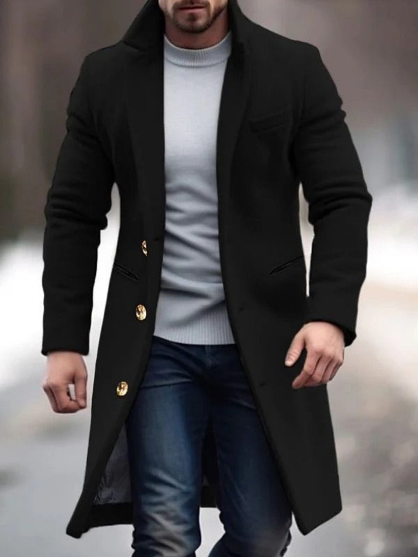 Lucien | Long Wool Coat – Elegant Timeless Style for Men-1