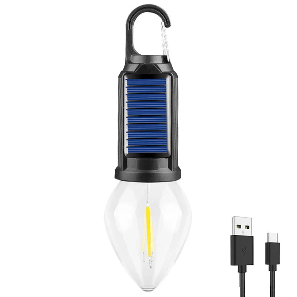 CampGlow | Solar-Powered Rechargeable Camping Lantern with Hook