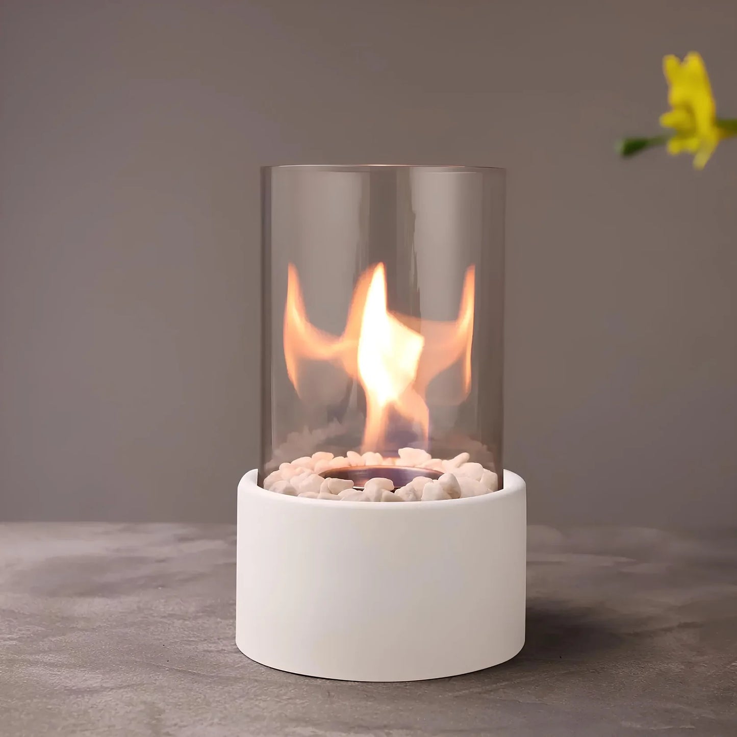 GlowEdge | Portable Glass Fireplace for Modern Indoor & Outdoor Ambience