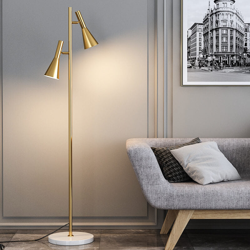 DuoHorn | Nordic Minimalist Horn Shade Rotatable 2-Lamp Floor Lamp