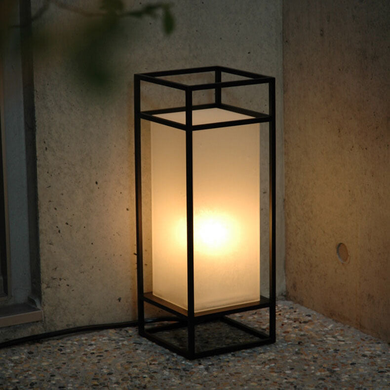 YumiGlow | Japanese Tatami Rectangular Fabric 1-Light Floor Lamp