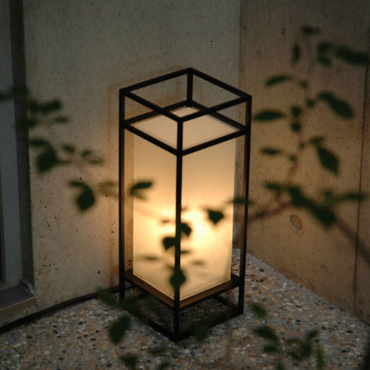 YumiGlow | Japanese Tatami Rectangular Fabric 1-Light Floor Lamp