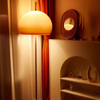 NostalgiaGlow | Contemporary Retro Mushroom Hardware Glass 2-Light Floor Lamp for the Living Room