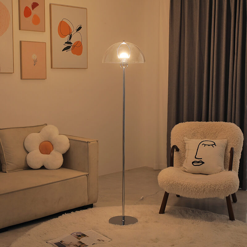 LightBloom | Nordic Vintage Acrylic Clear Dome 1-Light Floor Lamp