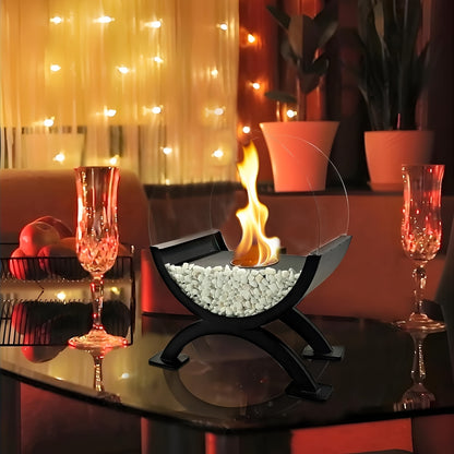 FlameLux | Vintage Tabletop Fireplace – Ethanol Flames & Cosy Ambience