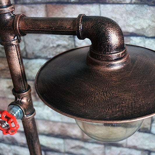 CopperBeam | Industrial Steampunk Copper Water Pipe 2-Light Floor Lamp