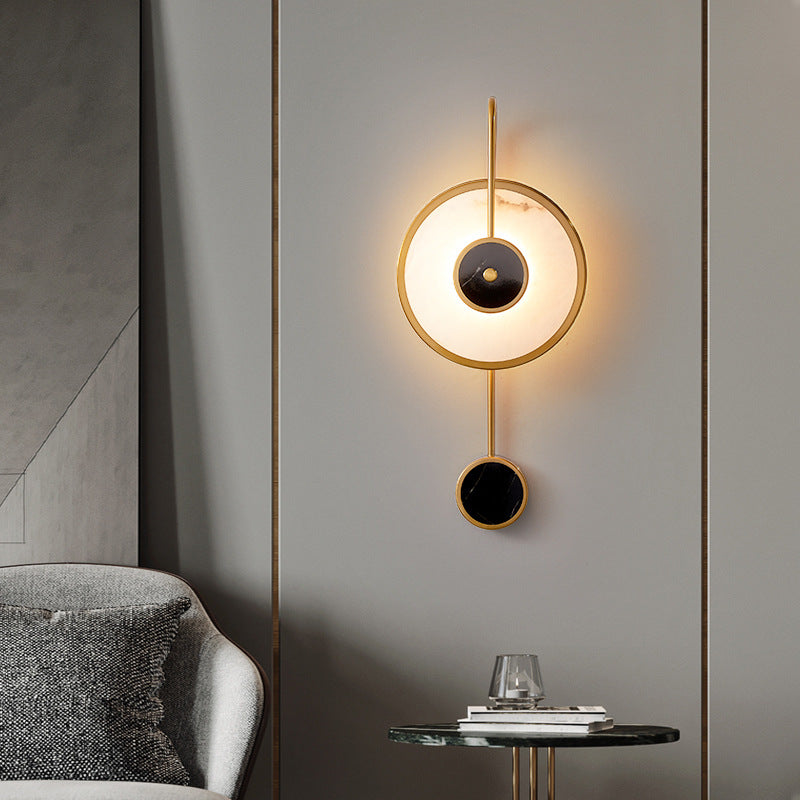 GoldenEclipse | Refined Marble Wall Lamp