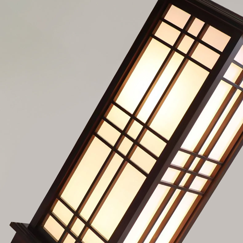 HanLume | Wooden Floor Lamp with Classic Parchment Shade