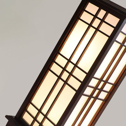 HanLume | Wooden Floor Lamp with Classic Parchment Shade