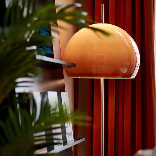 NostalgiaGlow | Contemporary Retro Mushroom Hardware Glass 2-Light Floor Lamp for the Living Room