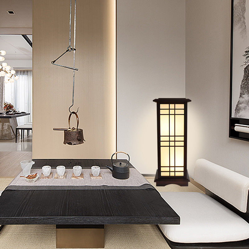 HanLume | Wooden Floor Lamp with Classic Parchment Shade