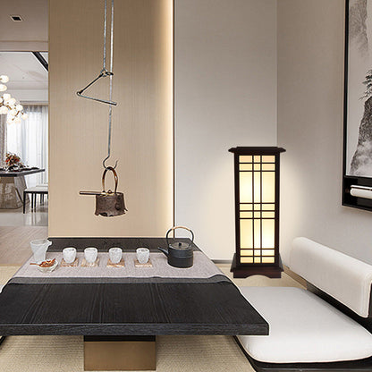 HanLume | Wooden Floor Lamp with Classic Parchment Shade