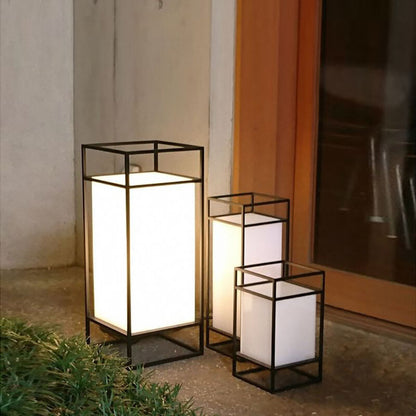 YumiGlow | Japanese Tatami Rectangular Fabric 1-Light Floor Lamp