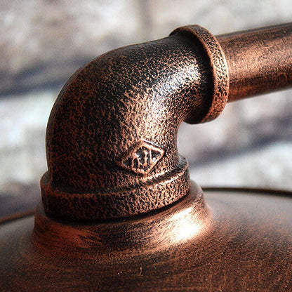CopperBeam | Industrial Steampunk Copper Water Pipe 2-Light Floor Lamp