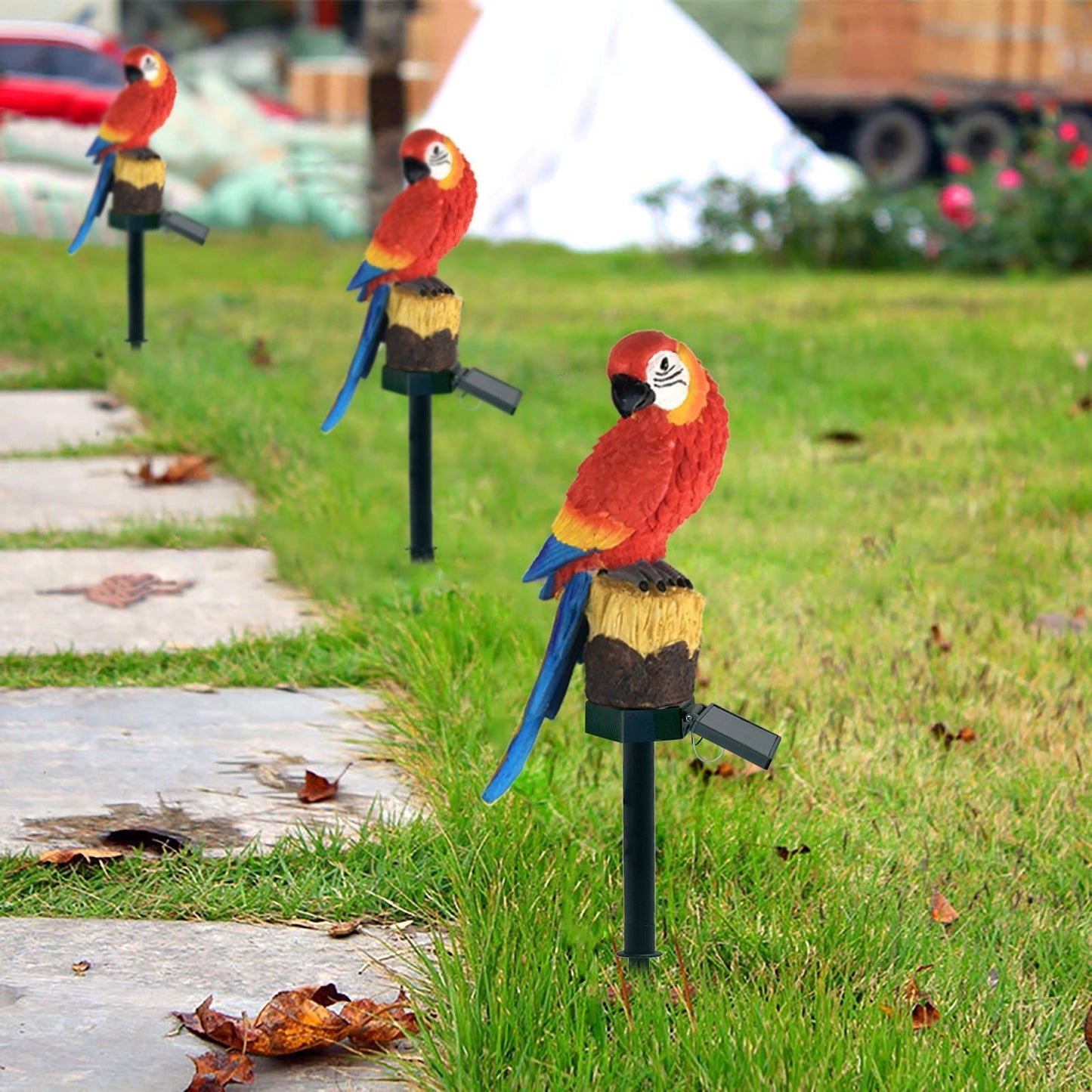 SolarParrot | Colourful LED Resin Garden Light in Parrot Design