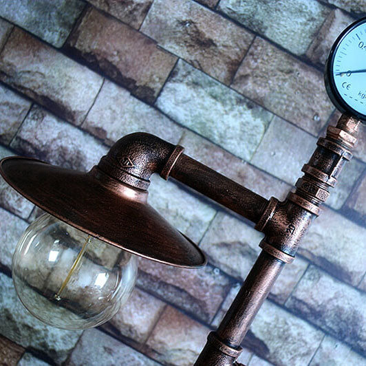 CopperBeam | Industrial Steampunk Copper Water Pipe 2-Light Floor Lamp