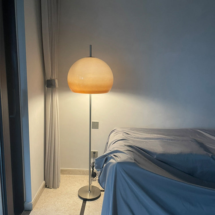 NostalgiaGlow | Contemporary Retro Mushroom Hardware Glass 2-Light Floor Lamp for the Living Room