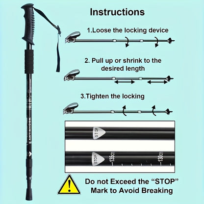 PeakStride | Ergonomic Telescopic Hiking Poles – 2 Pieces in Various Colours