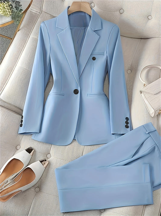 Variant image for Elegant Black Blazer for Women - Classic Notched Lapel Design, All Seasons-1