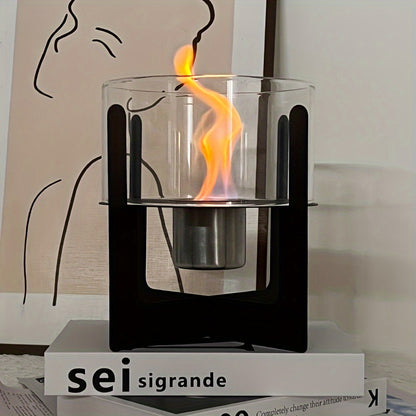 FireCross | Tabletop Fireplace – Vintage Cross Base Ambience