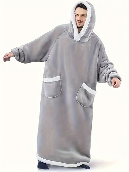 LoungeMate | Men’s Hooded Robe – Warm Flannel & Cosy Plaid