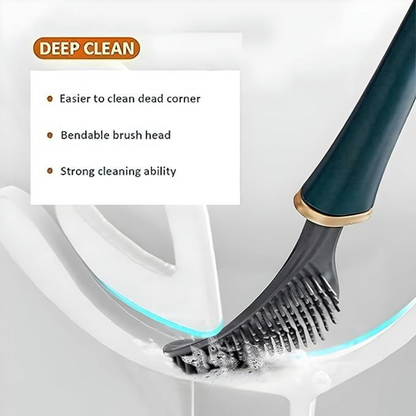 PureBrush | Elegant Toilet Brush with Antibacterial Silicone Head