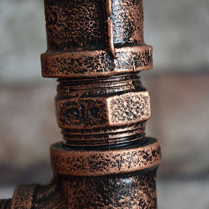 CopperBeam | Industrial Steampunk Copper Water Pipe 2-Light Floor Lamp