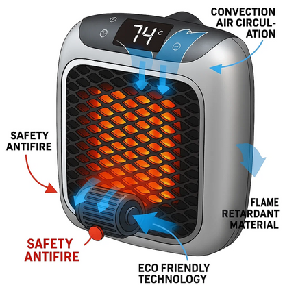 EcoHeat | Energy-saving fan heater with a modern design