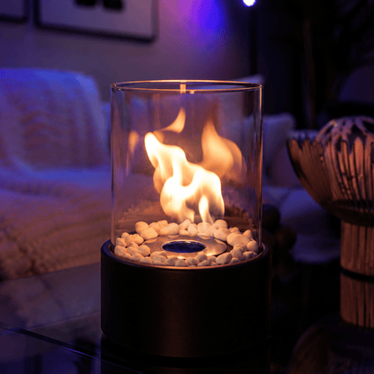 GlowEdge | Portable Glass Fireplace for Modern Indoor & Outdoor Ambience
