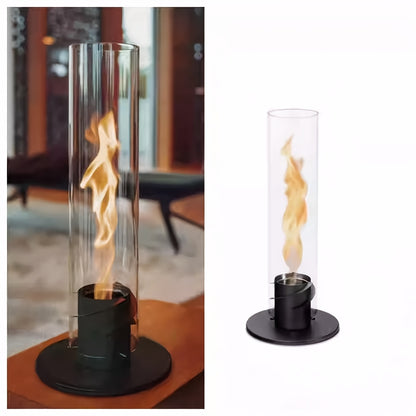 FlameSpin | Rotating Fireplace – Portable Tabletop Elegance