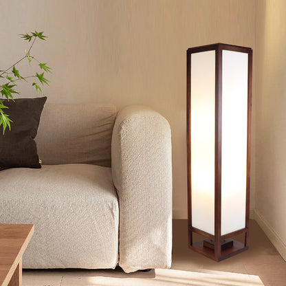HanLume | Wooden Floor Lamp with Classic Parchment Shade