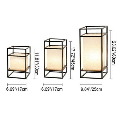 YumiGlow | Japanese Tatami Rectangular Fabric 1-Light Floor Lamp