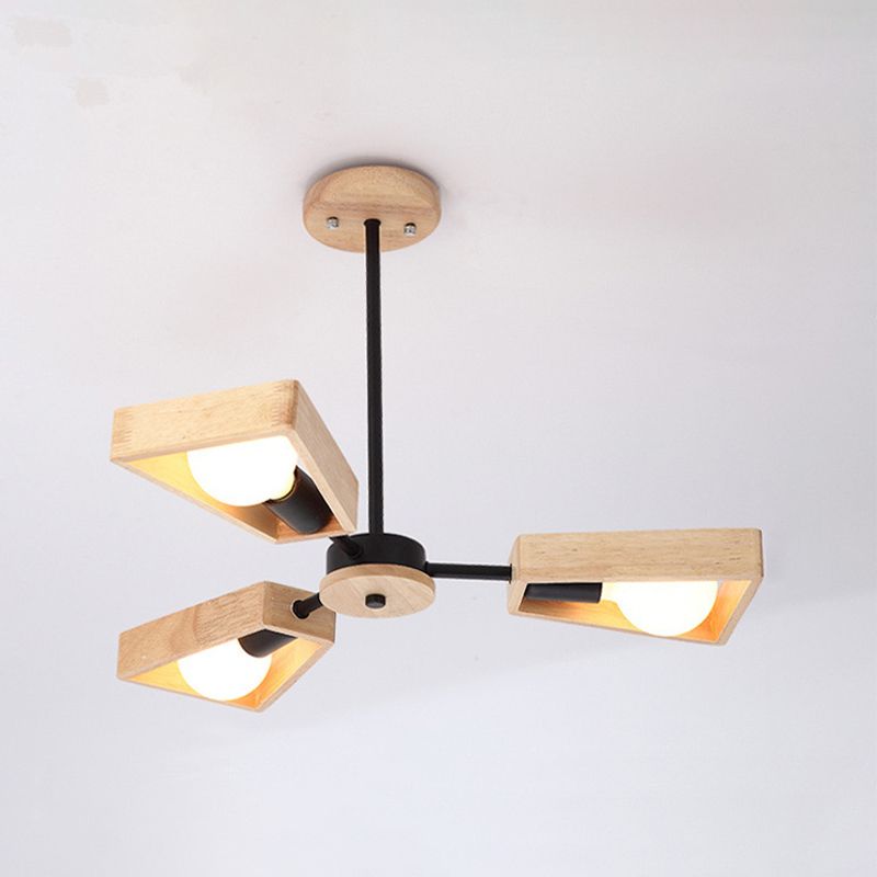 WoodHalo | Modernist Wooden Chandelier Ceiling Light