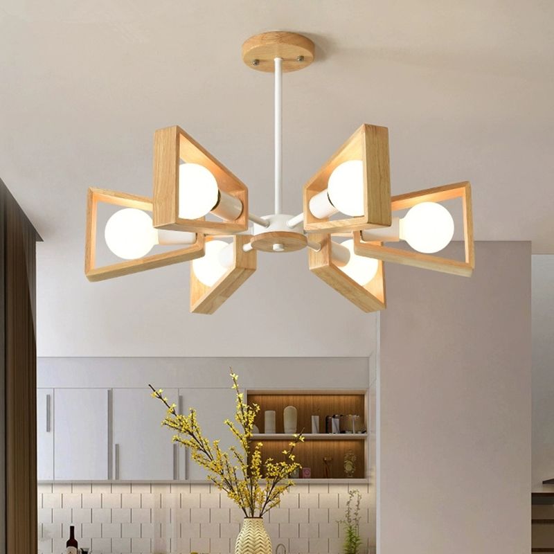 WoodHalo | Modernist Wooden Chandelier Ceiling Light